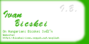 ivan bicskei business card